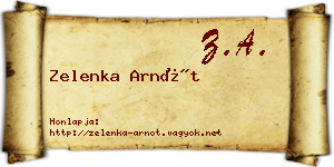 Zelenka Arnót névjegykártya
